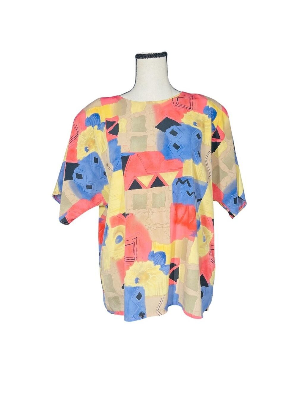 Regal Abstract Colorful Print Blouse